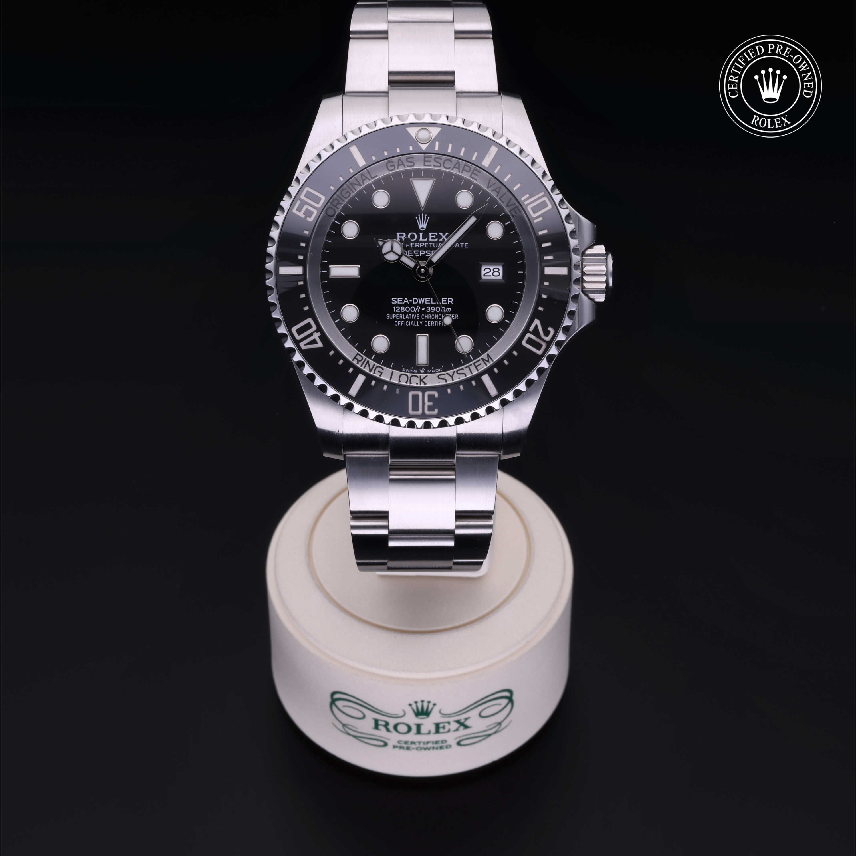 Rolex Certified Pre-owned Deep Sea M126660-0001 front on black background