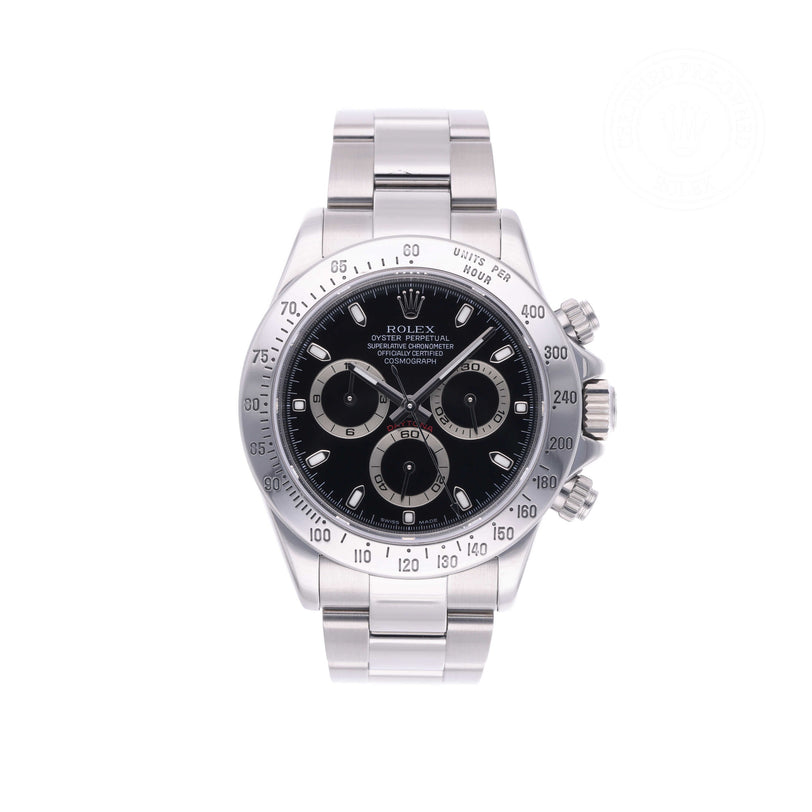Rolex Certified Pre-owned Daytona M116520-0011 front on white background