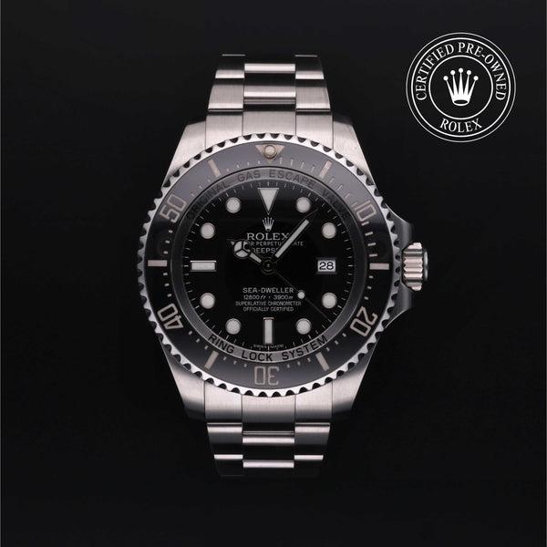 Rolex Certified Pre-owned Deep Sea M116660-0001 front on black background