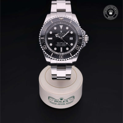 Rolex Certified Pre-owned Deep Sea M116660-0001 front on black background