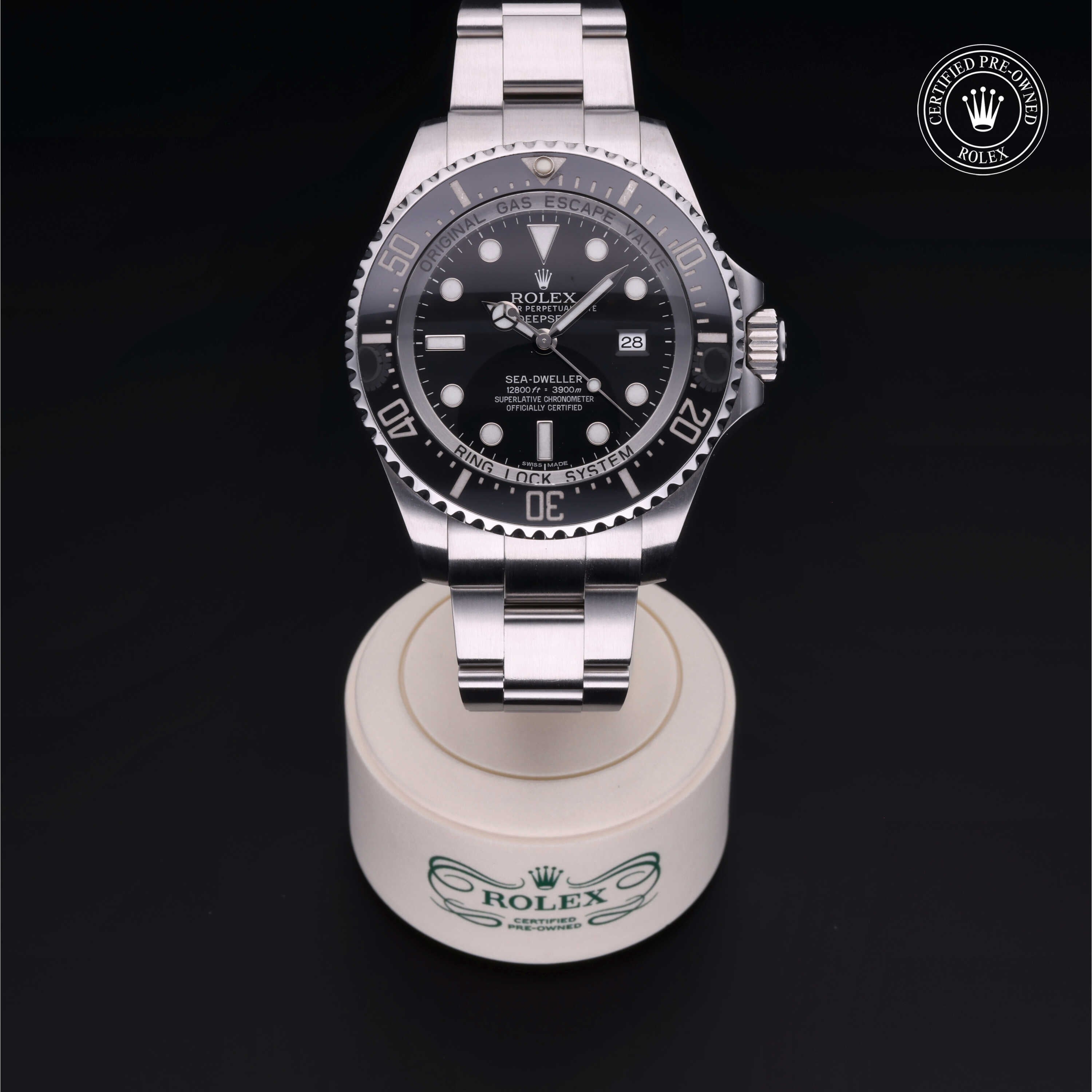 Rolex Certified Pre-owned Deep Sea M116660-0001 front on black background