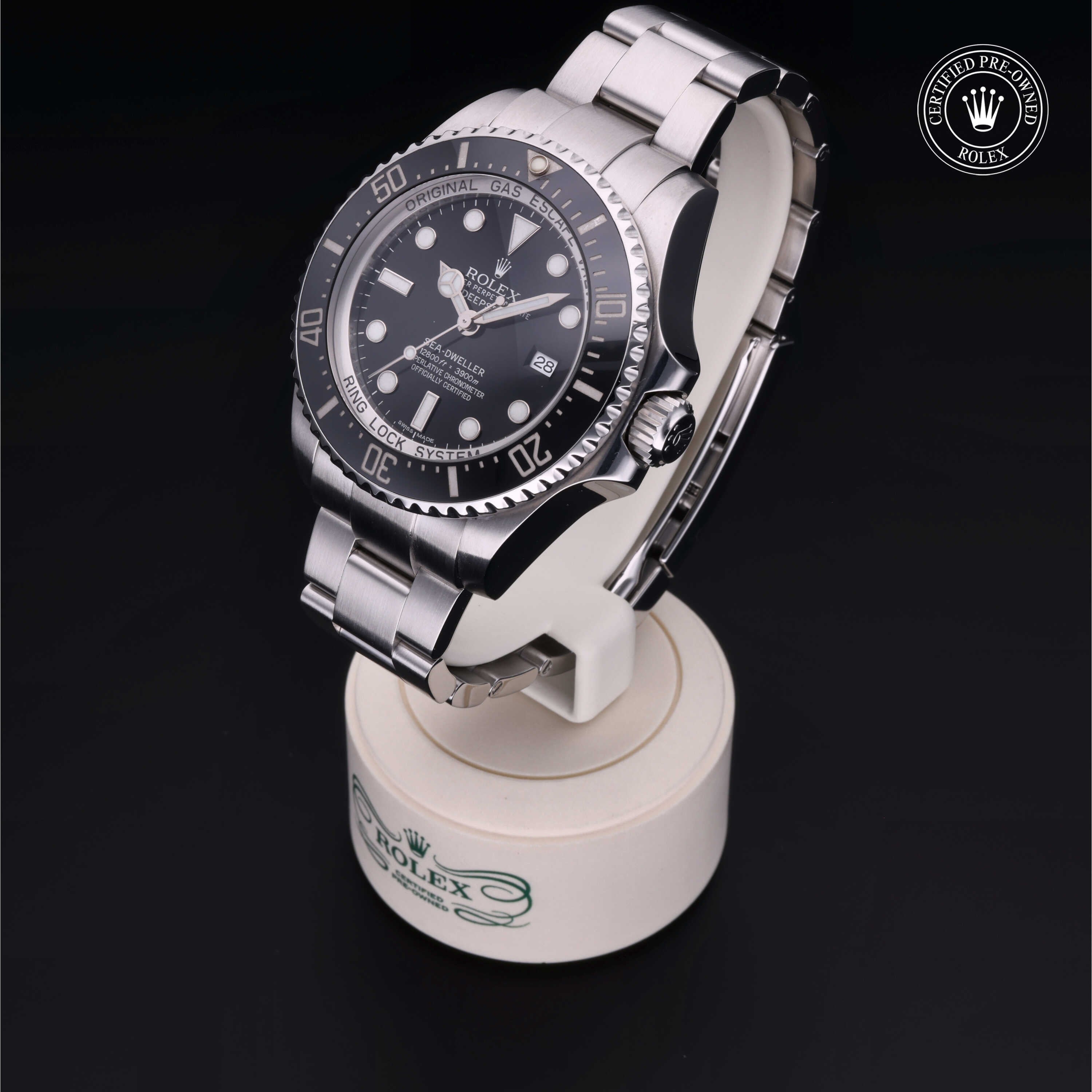 Rolex Certified Pre-owned Deep Sea M116660-0001 front on black background