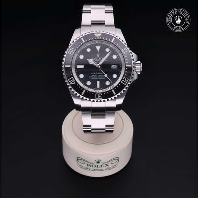 Rolex Certified Pre-owned Deep Sea M116660-0001 front on black background