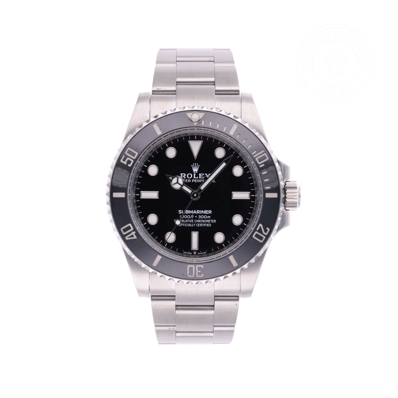 Rolex Certified Pre-owned Submariner Non Date M124060-0001 front on white background