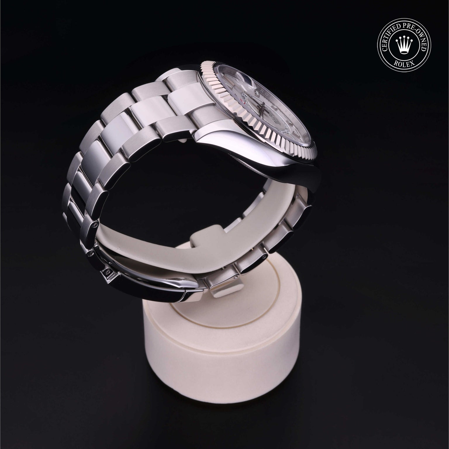 Rolex Certified Pre-owned Sky-Dweller M326934-0001 front on black background