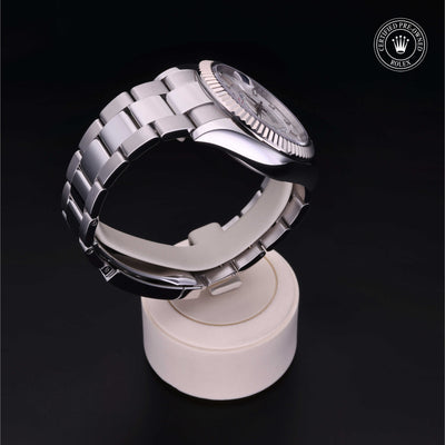 Rolex Certified Pre-owned Sky-Dweller M326934-0001 front on black background