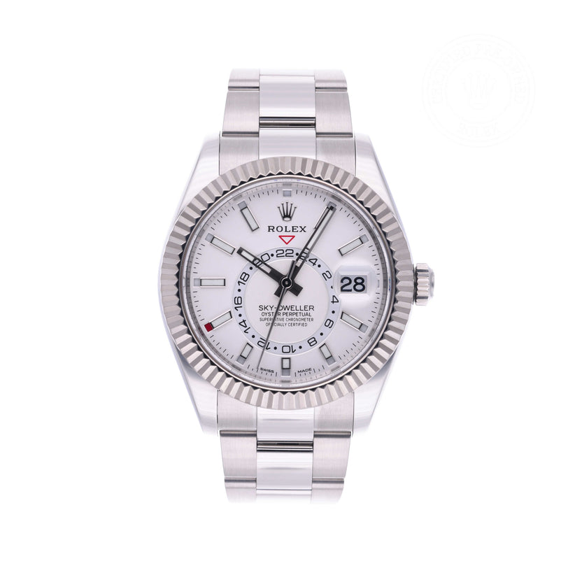 Rolex Certified Pre-owned Sky-Dweller M326934-0001 front on white background