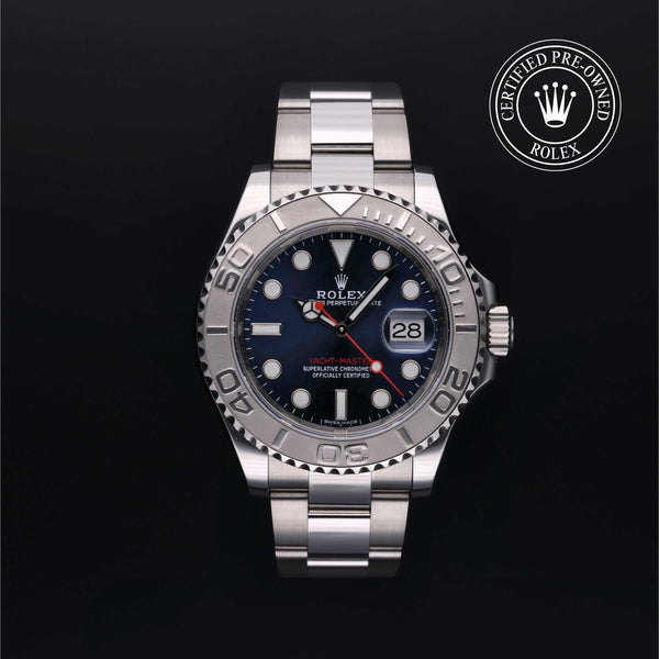 Rolex Certified Pre-owned Yacht-Master M116622-0001 front on black background