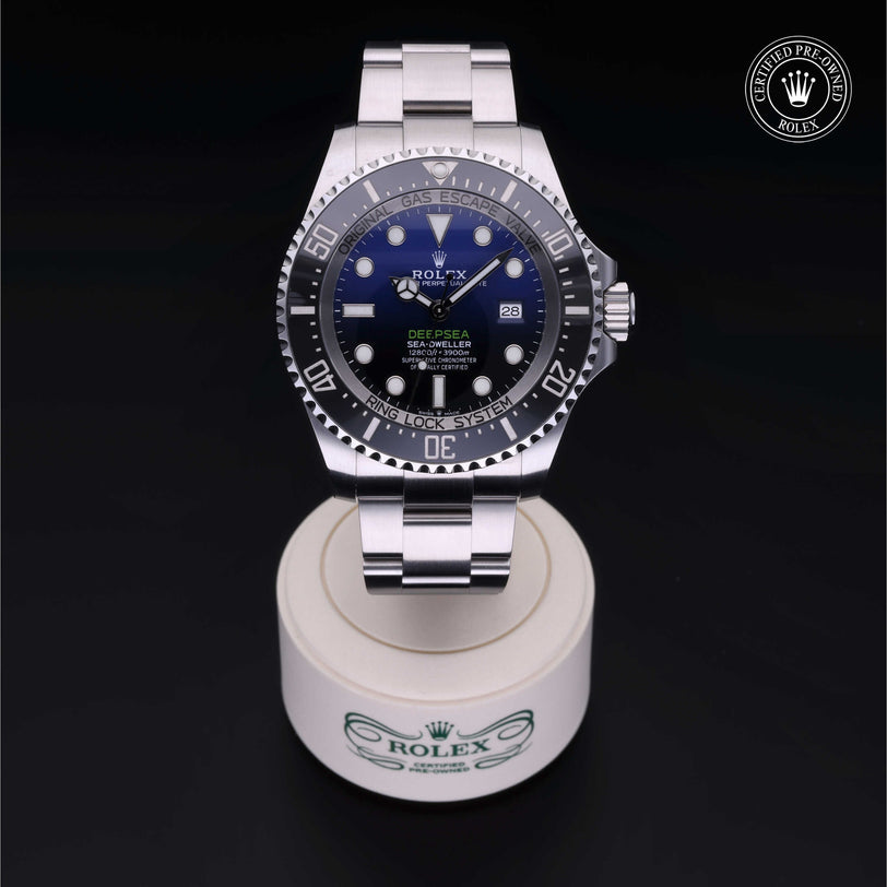 Rolex Certified Pre-owned Deep Sea M126660-0002 front on black background