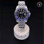 Rolex Certified Pre-owned GMT M126710BLNR-0002 front on black background