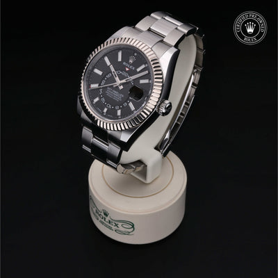 Rolex Certified Pre-owned Sky-Dweller M326934-0005 front on black background
