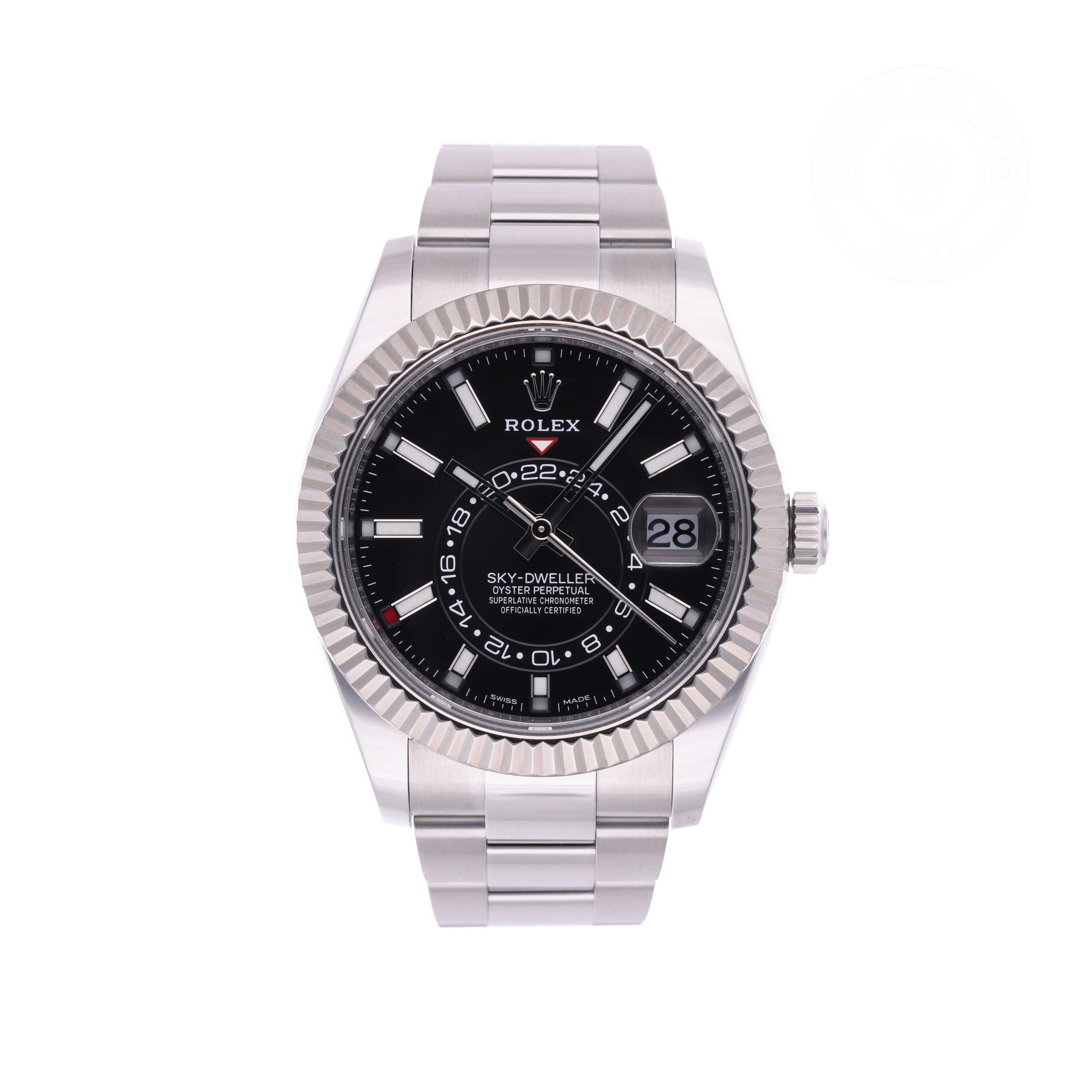 Rolex Certified Pre-owned Sky-Dweller M326934-0005 front on white background