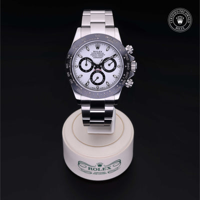 Rolex Certified Pre-owned Daytona M116500LN-0001 front on black background
