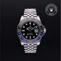 Rolex Certified Pre-owned GMT M126710BLNR-0002 front on black background