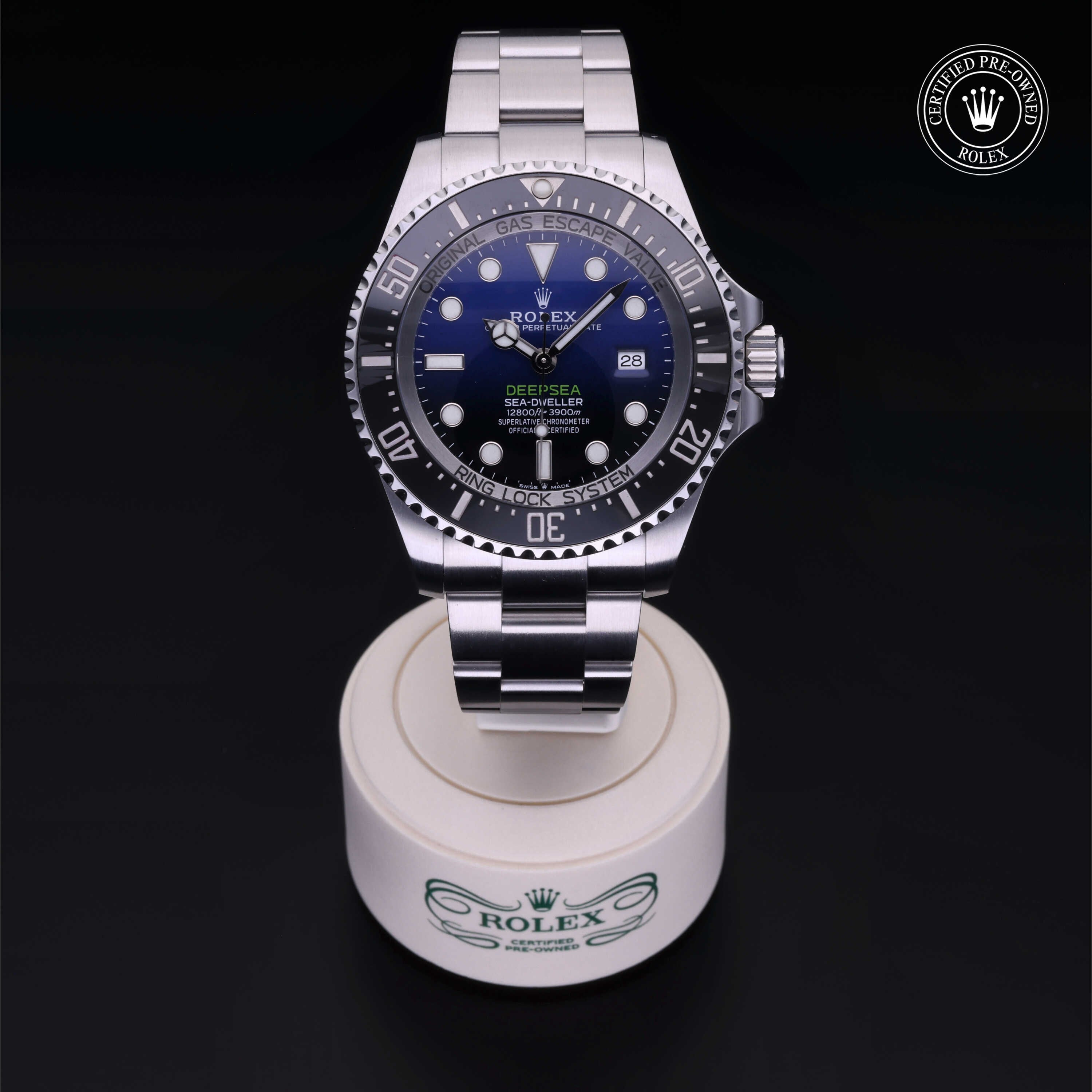 Rolex Certified Pre-owned Deep Sea M126660-0002 front on black background