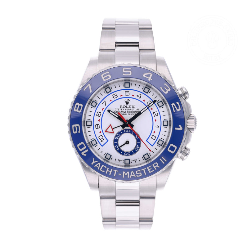 Rolex Certified Pre-owned Yacht-Master II M116680-0001 front on white background