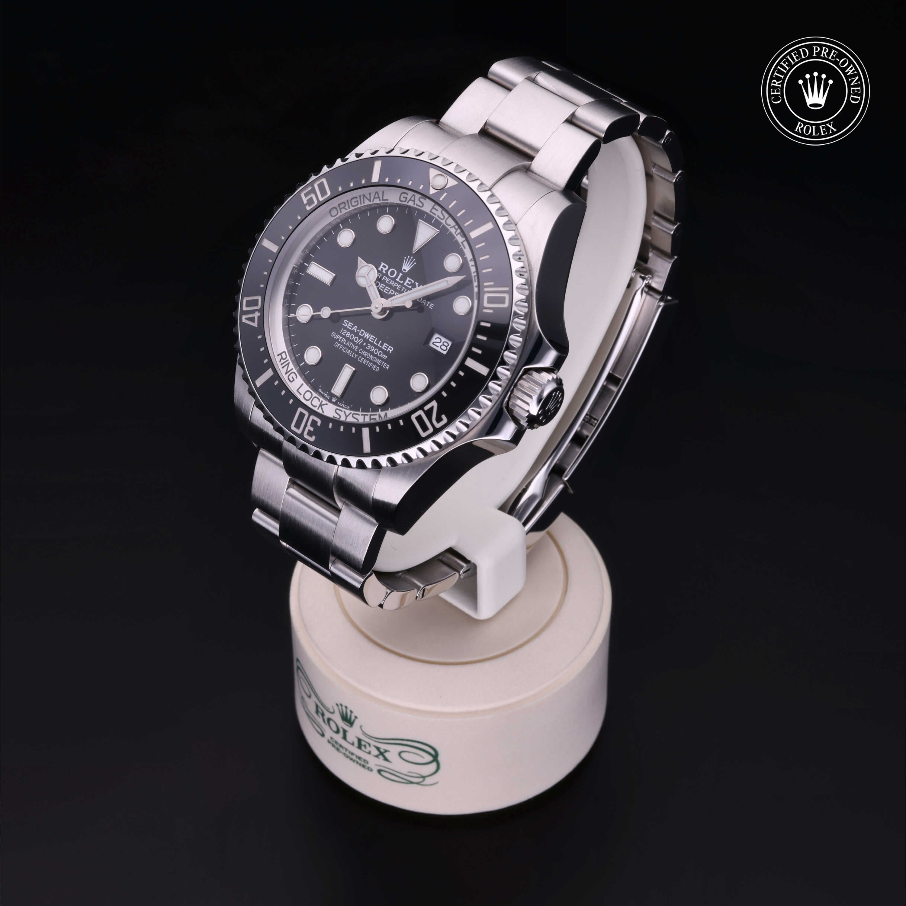 Rolex Certified Pre-owned Deep Sea M126660-0001 front on black background