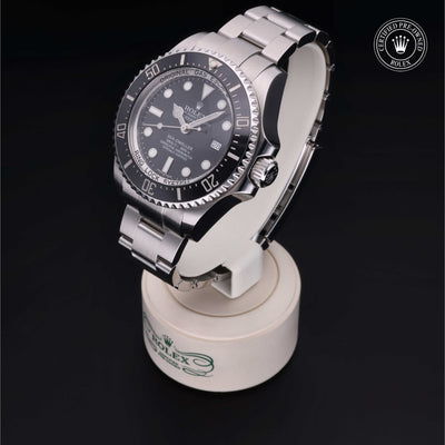Rolex Certified Pre-owned Sea-Dweller M116660-0001 front on black background