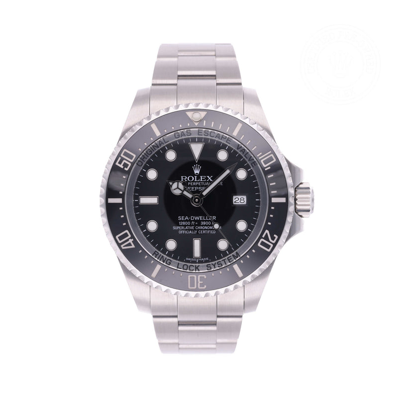Rolex Certified Pre-owned Sea-Dweller M116660-0001 front on white background