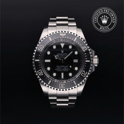 Rolex Certified Pre-owned Deep Sea M116660-0001 front on black background