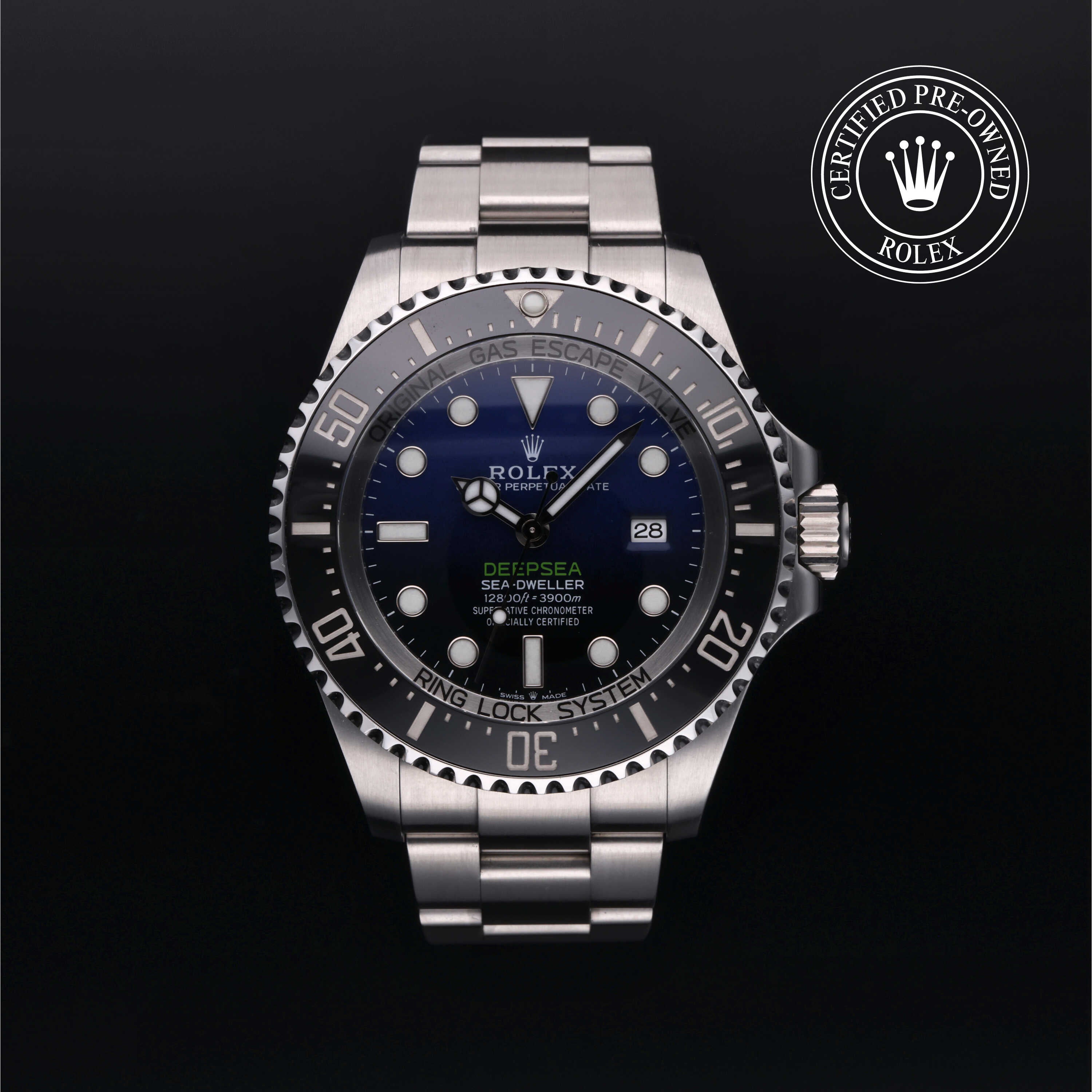 Rolex Certified Pre-owned Deep Sea M126660-0002 front on black background