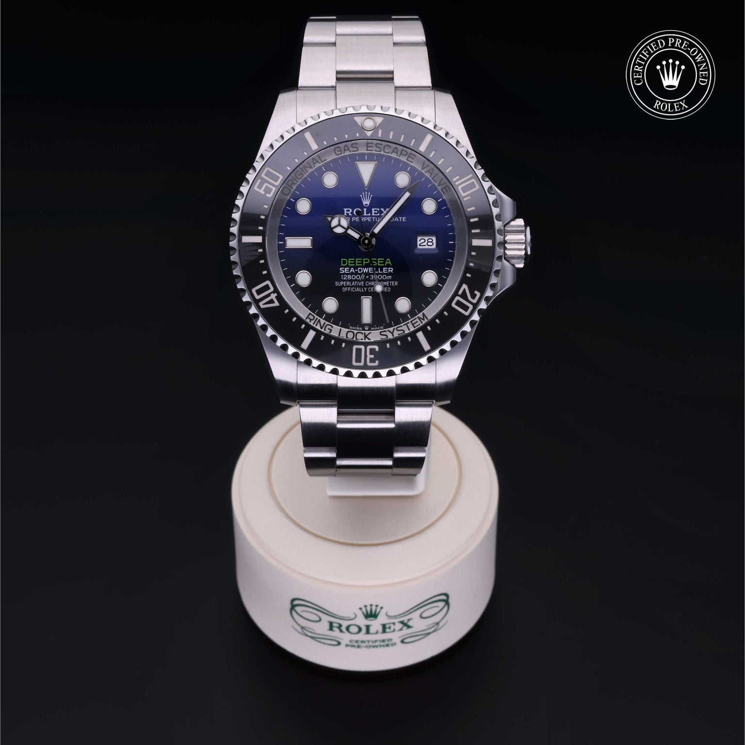 Rolex Certified Pre-owned Deep Sea M126660-0002 front on black background