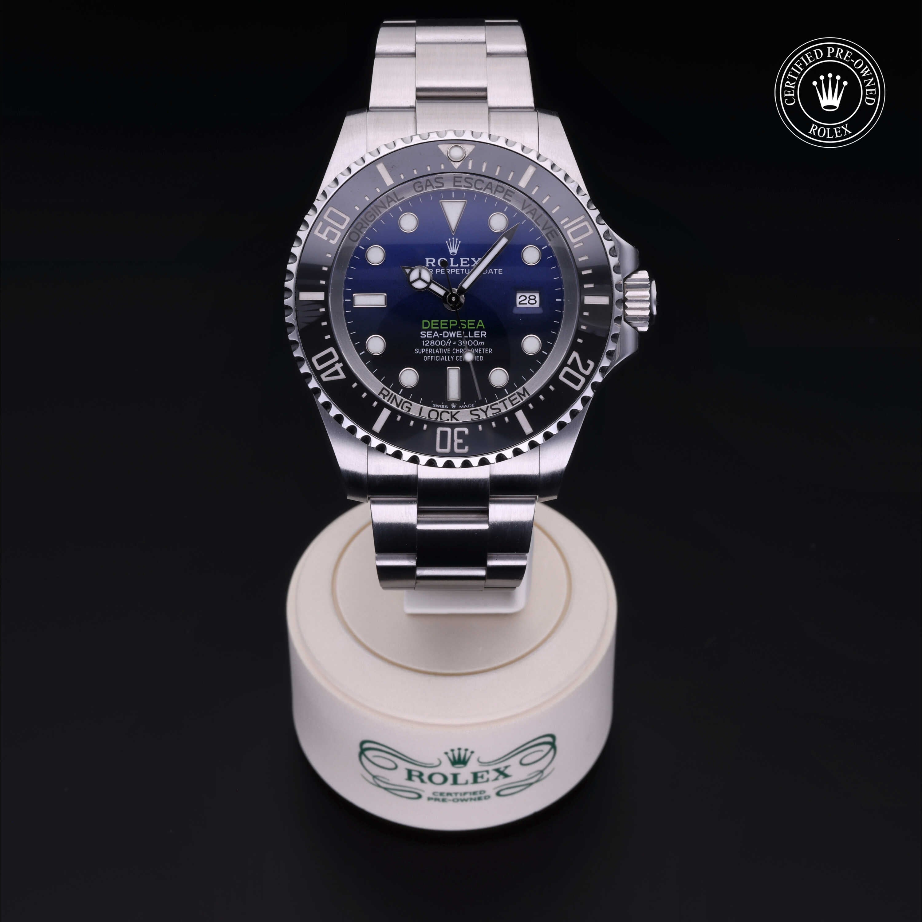 Rolex Certified Pre-owned Deep Sea M126660-0002 front on black background