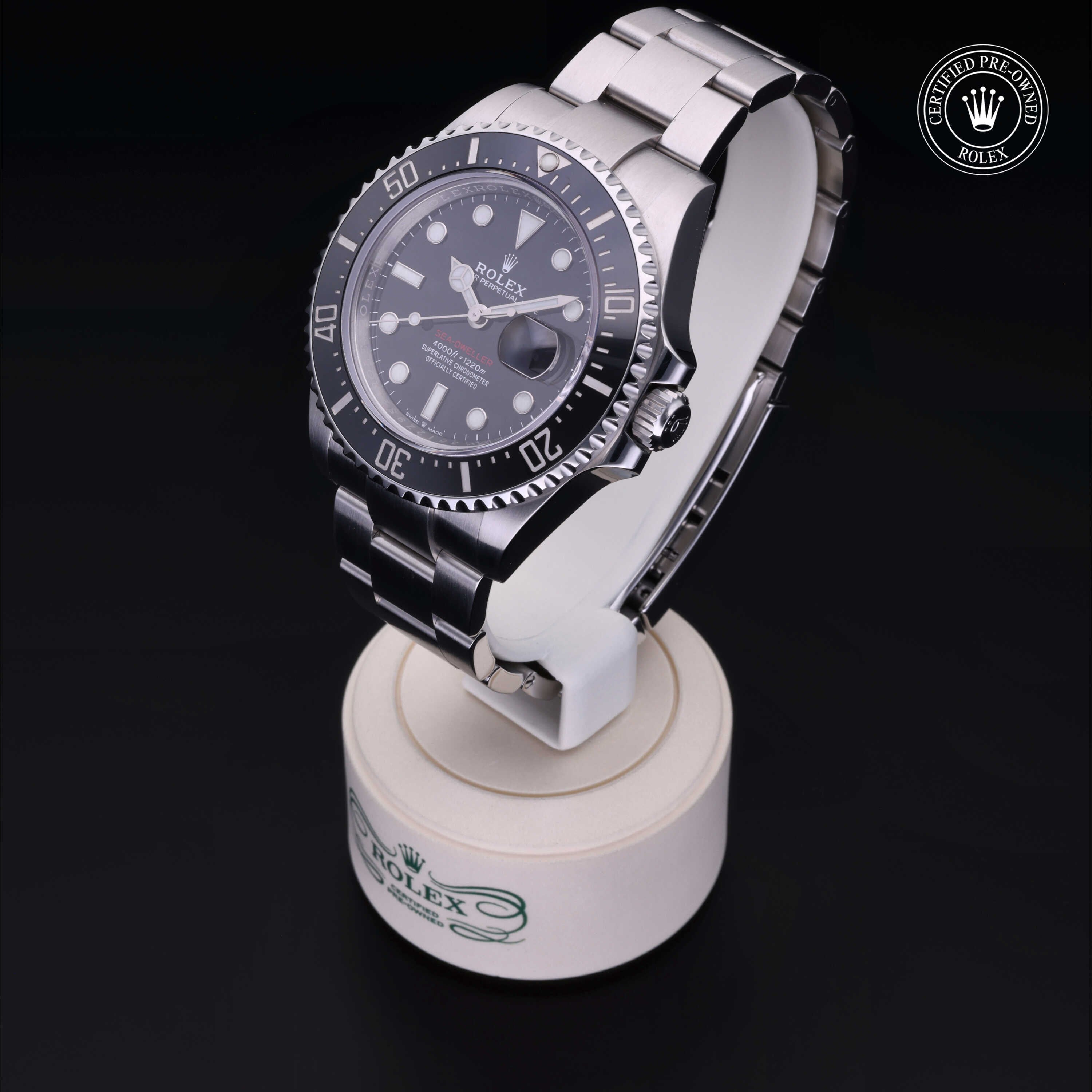 Rolex Certified Pre-owned Sea-Dweller M126600-0001 front on black background