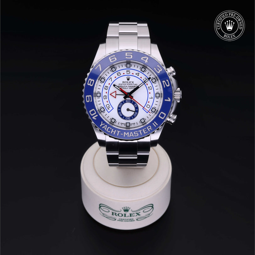 Rolex Certified Pre-owned Yacht-Master M116680-0001 front on black background