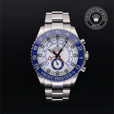 Rolex Certified Pre-owned Yacht-Master M116680-0001 front on black background