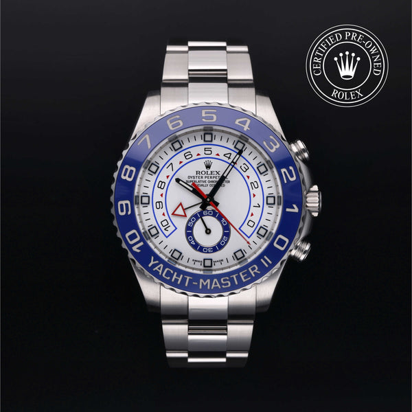 Rolex Certified Pre-owned Yacht-Master M116680-0001 front on black background