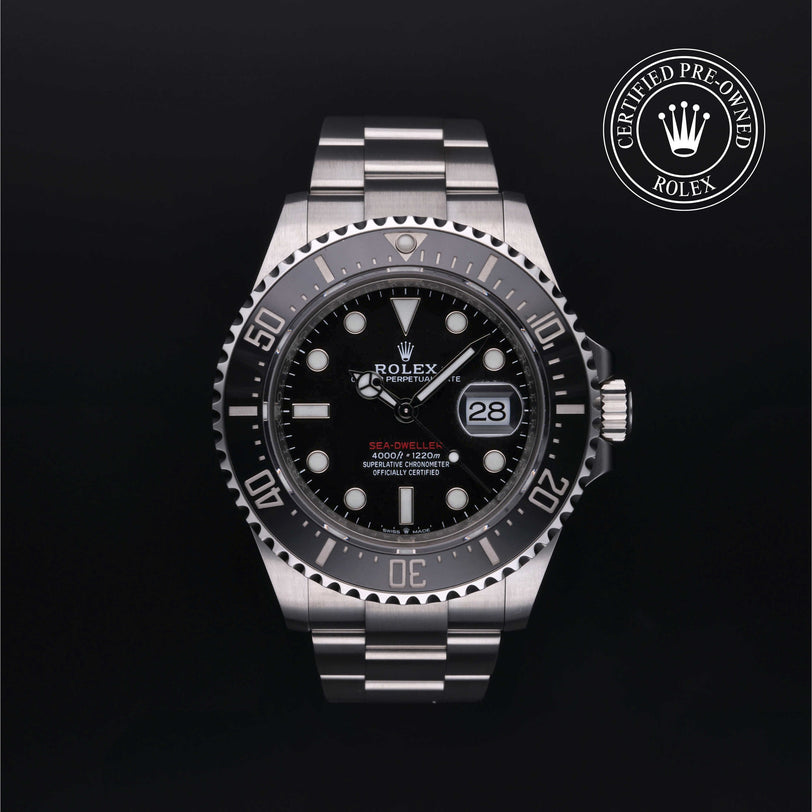 Rolex Certified Pre-owned Sea-Dweller M126600-0001 front on black background