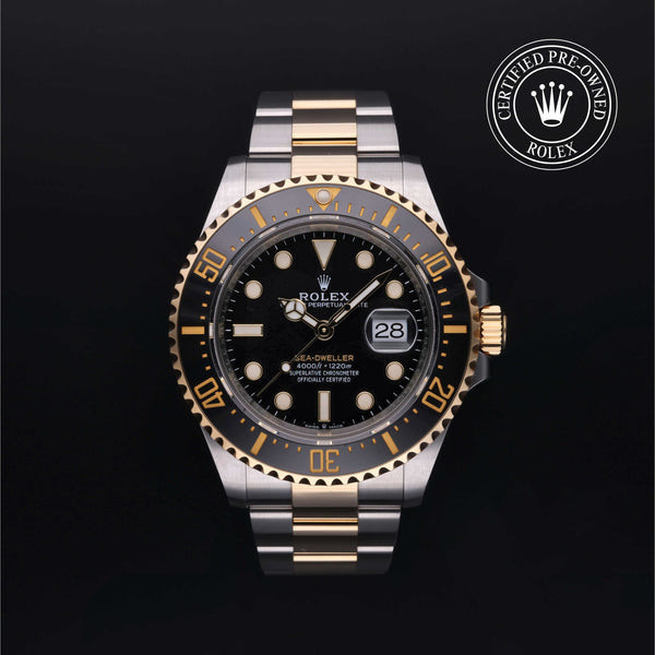 Rolex Certified Pre-owned Sea-Dweller M126603-0001 front on black background