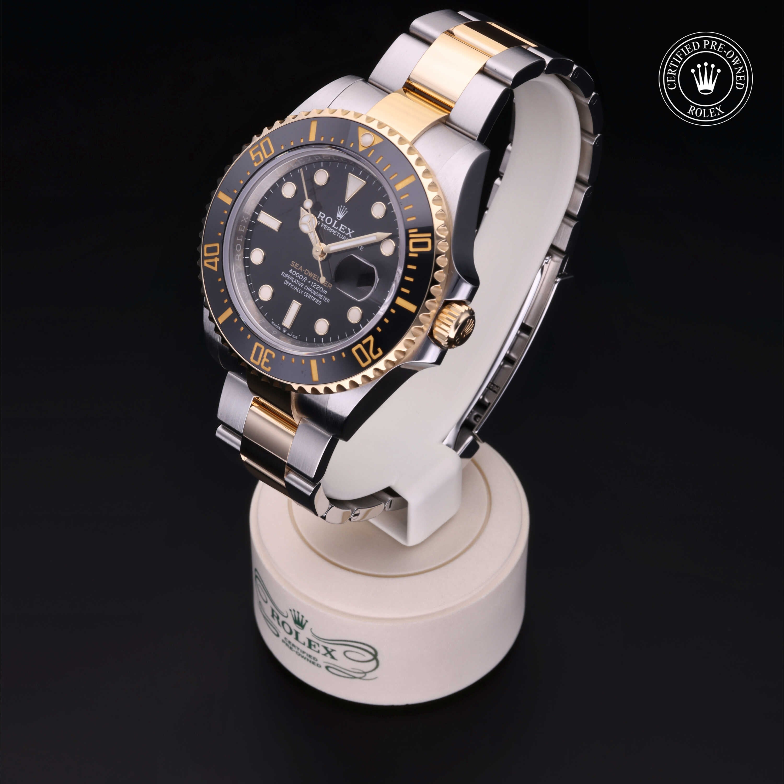 Rolex Certified Pre-owned Sea-Dweller M126603-0001 front on black background