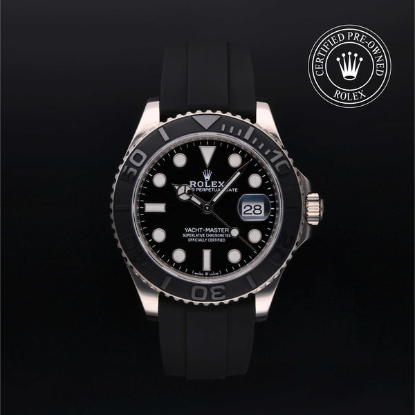 Rolex Certified Pre-owned Yacht-Master M226659-0002 front on black background