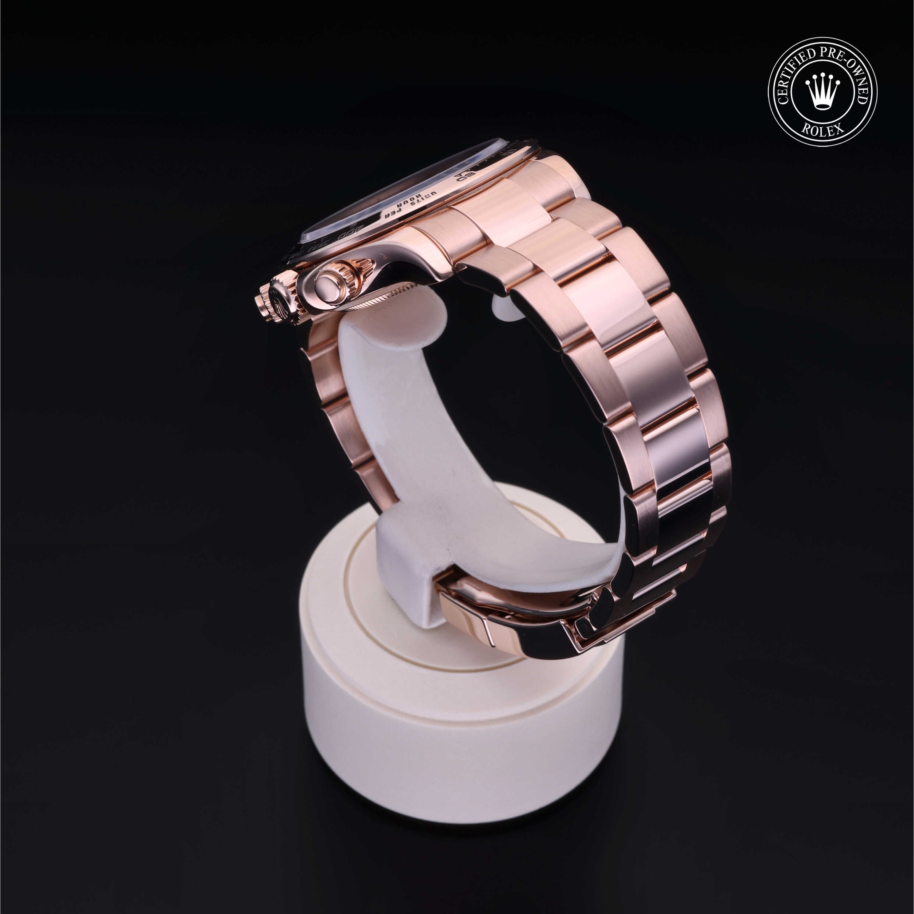 Rolex Certified Pre-owned Daytona M116505-0002 front on black background