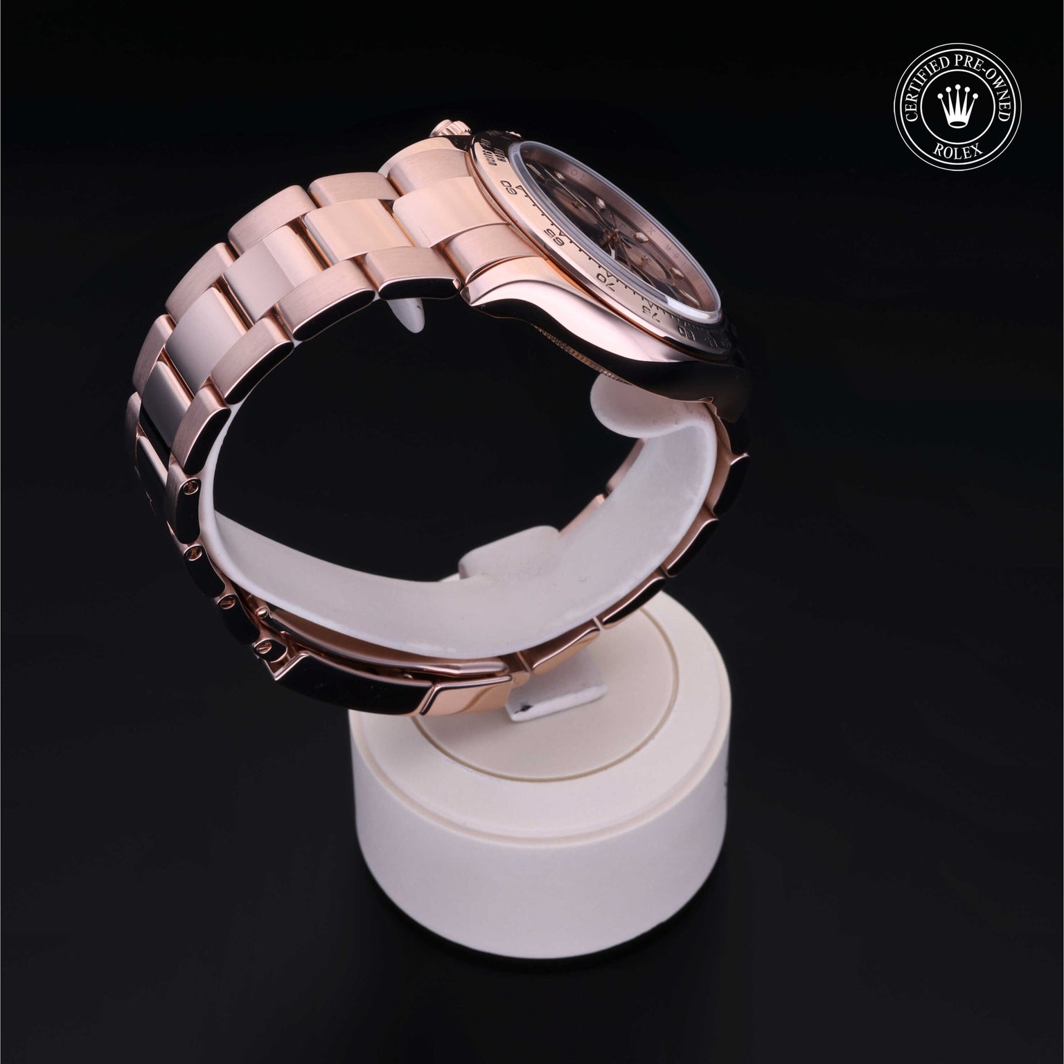 Rolex Certified Pre-owned Daytona M116505-0002 front on black background