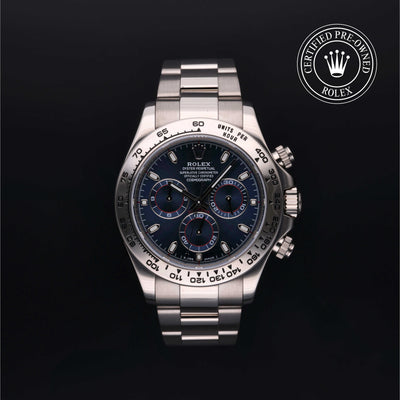 Rolex Certified Pre-owned Daytona M116509-0036 front on black background