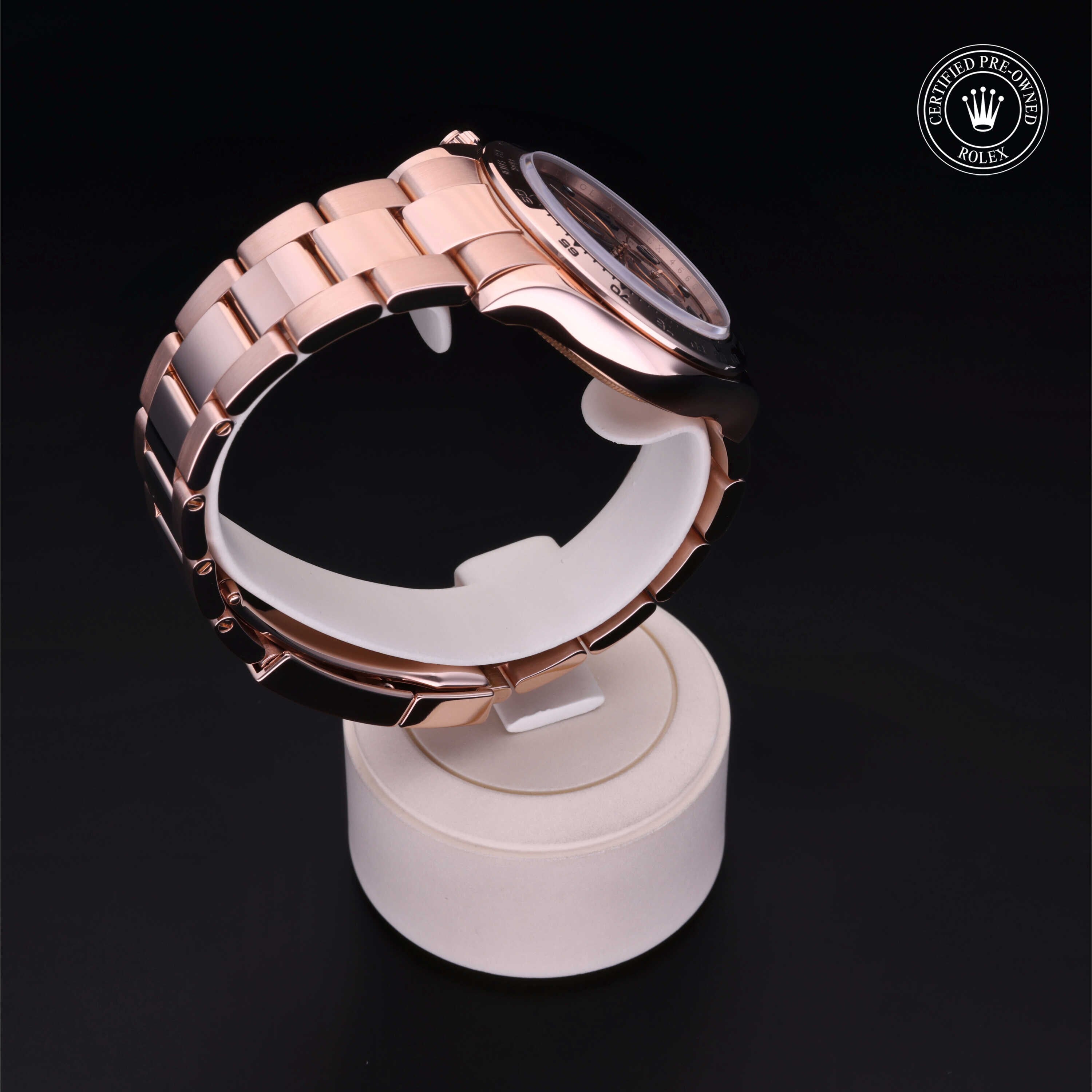 Rolex Certified Pre-owned Daytona M116505-0004 front on black background