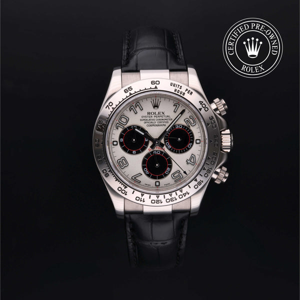 Rolex Certified Pre-owned Daytona M116519-0167 front on black background
