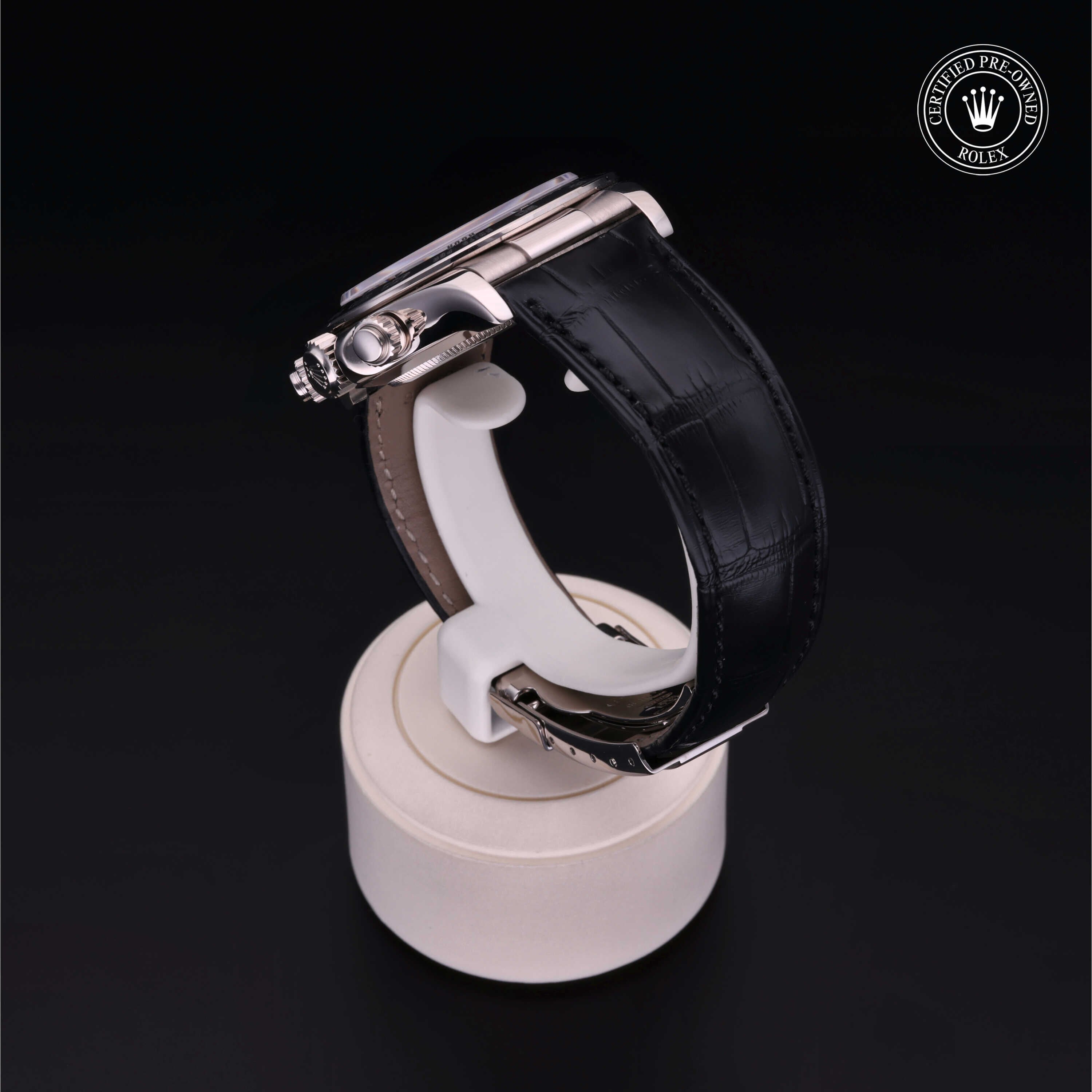 Rolex Certified Pre-owned Daytona M116519-0167 front on black background