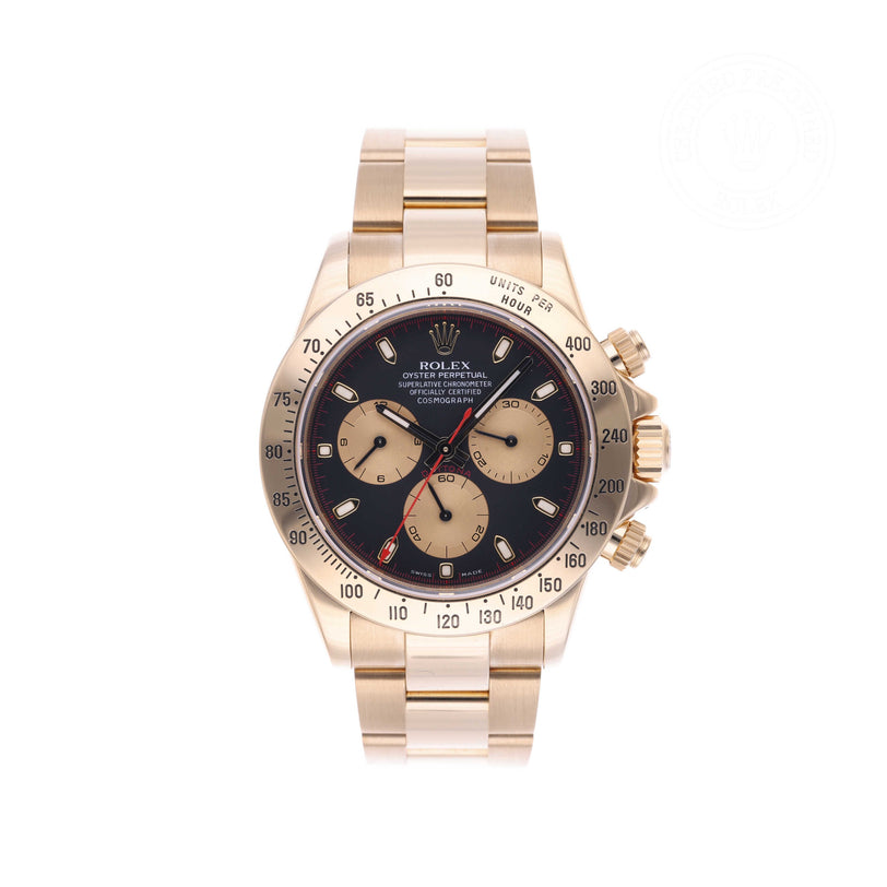 Rolex Certified Pre-owned Daytona M116528-0017 front on white background