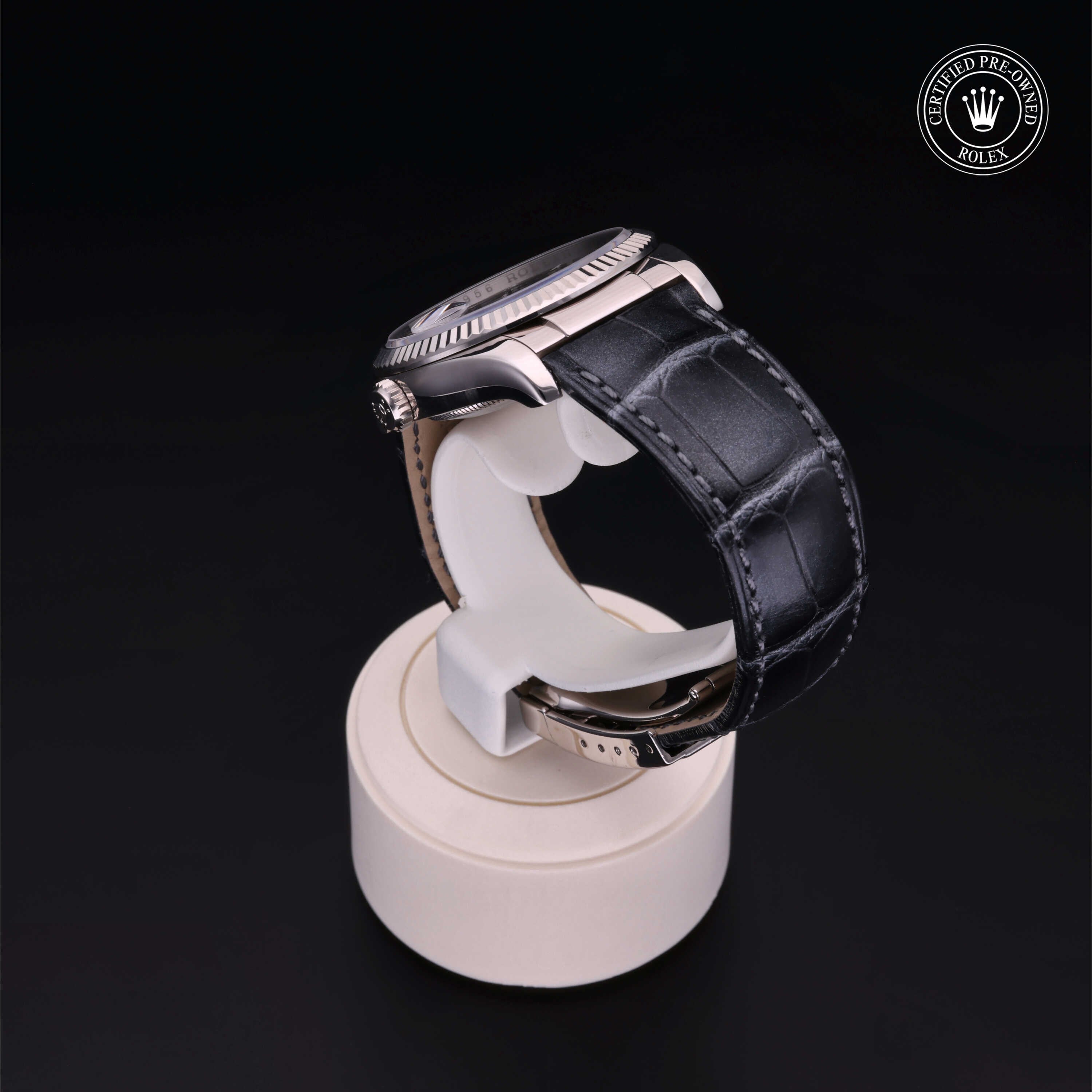 Rolex Certified Pre-owned Datejust M116139-0043 front on black background