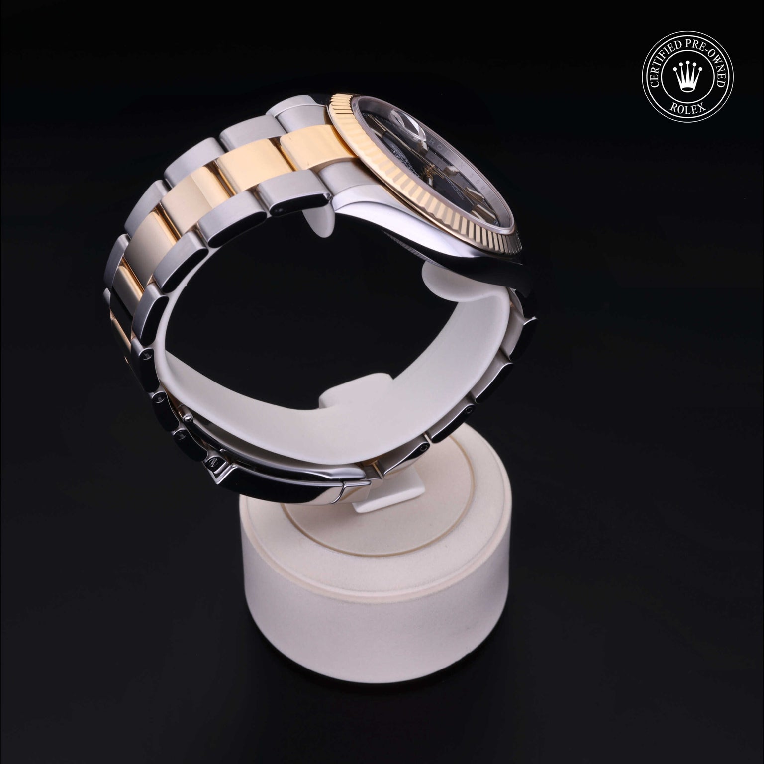 Rolex Certified Pre-owned Datejust M126333-0013 front on black background