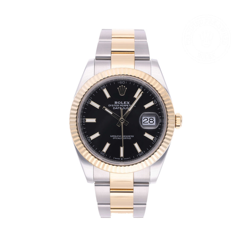 Rolex Certified Pre-owned Datejust M126333-0013 front on white background