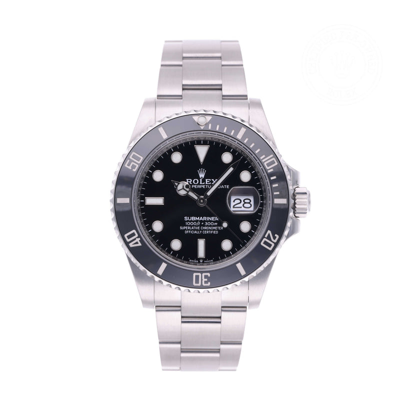 Rolex Certified Pre-owned Submariner M126610LN-0001 front on white background
