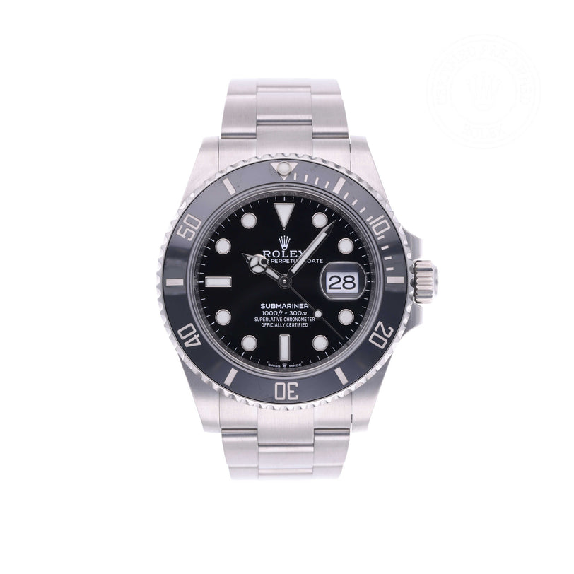 Rolex Certified Pre-owned Submariner M126610LN-0001 front on white background
