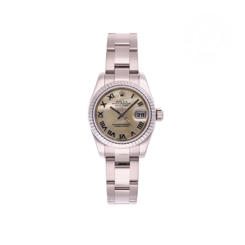 Rolex Certified Pre-owned Lady Datejust M179179-0136 front on white background