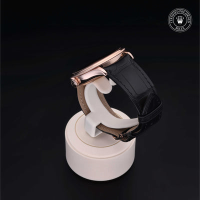 Rolex Certified Pre-owned Cellini M50505-0005 front on black background