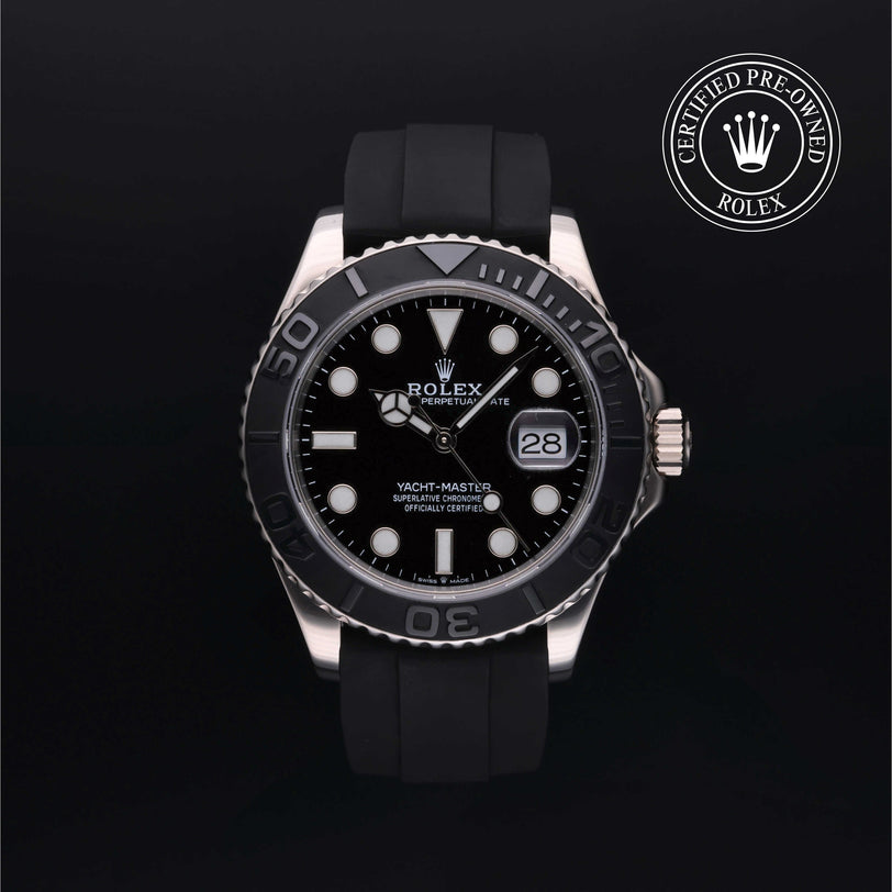 Rolex Certified Pre-owned Yacht-Master M226659-0002 front on black background
